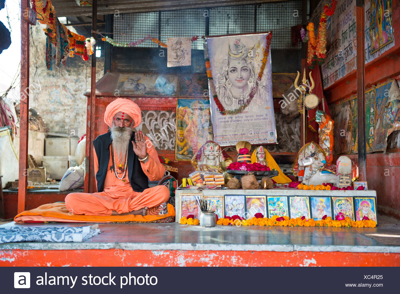 Sadhu A Holy Man Or Wandering Ascetic Sitting In The Lotus
