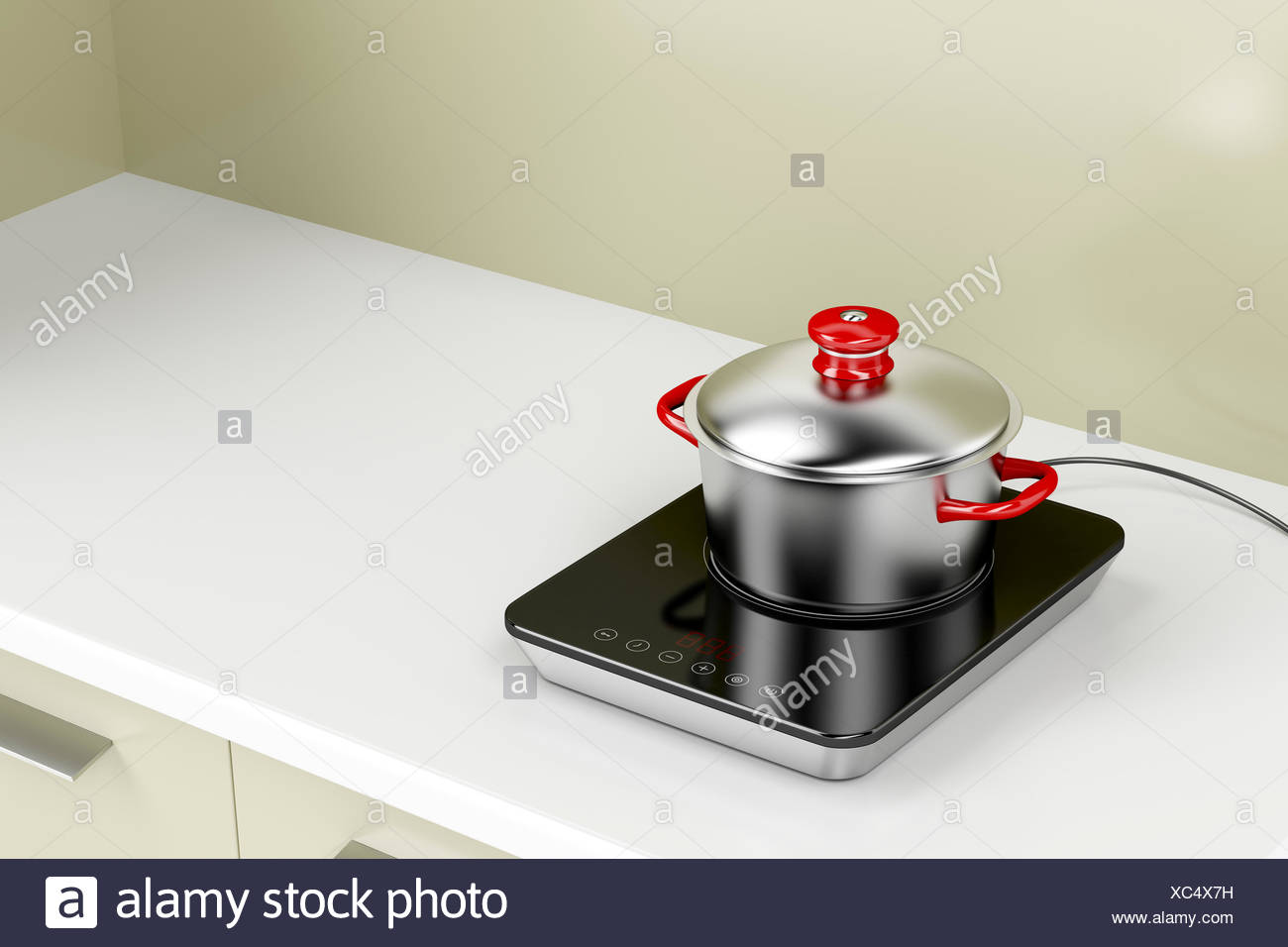 Induction Cooktop And Cooking Pot Stock Photo 282850165 Alamy
