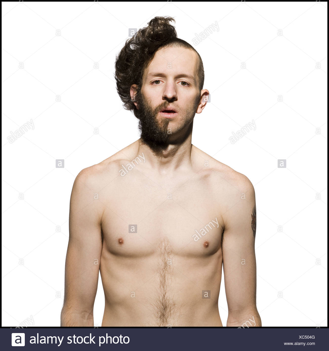 Man With Half Shaved Head And Beard Stock Photo 282851648 Alamy