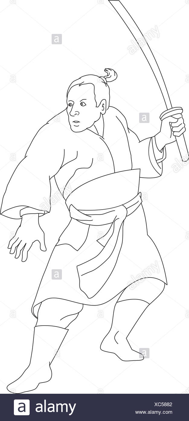 Samurai Warrior Black and White Stock Photos & Images - Alamy