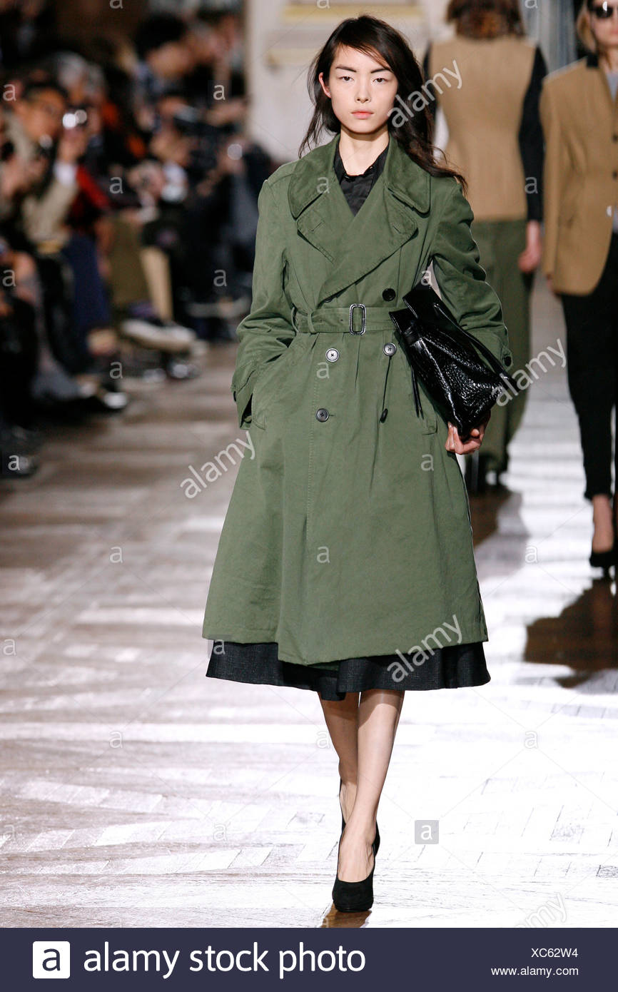 green trench coat