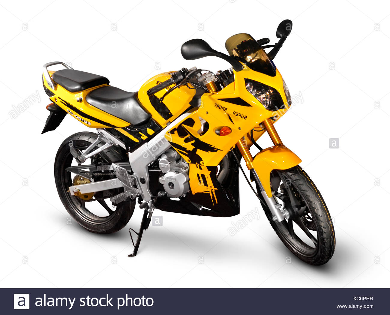 yellow sports bike