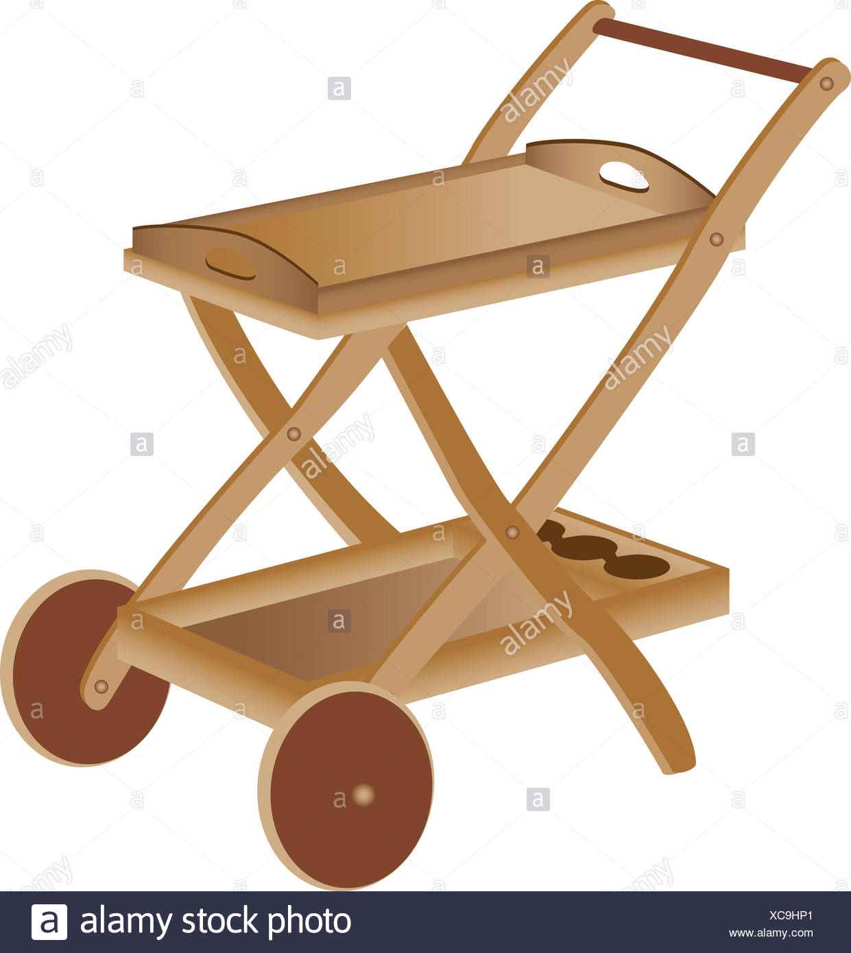 wooden toy trolley cart