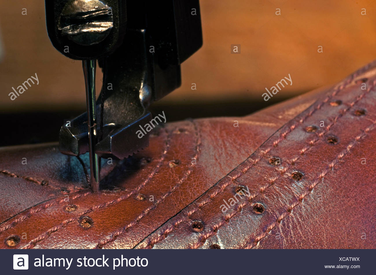 Leather Sewing Machine Stock Photos & Leather Sewing Machine Stock