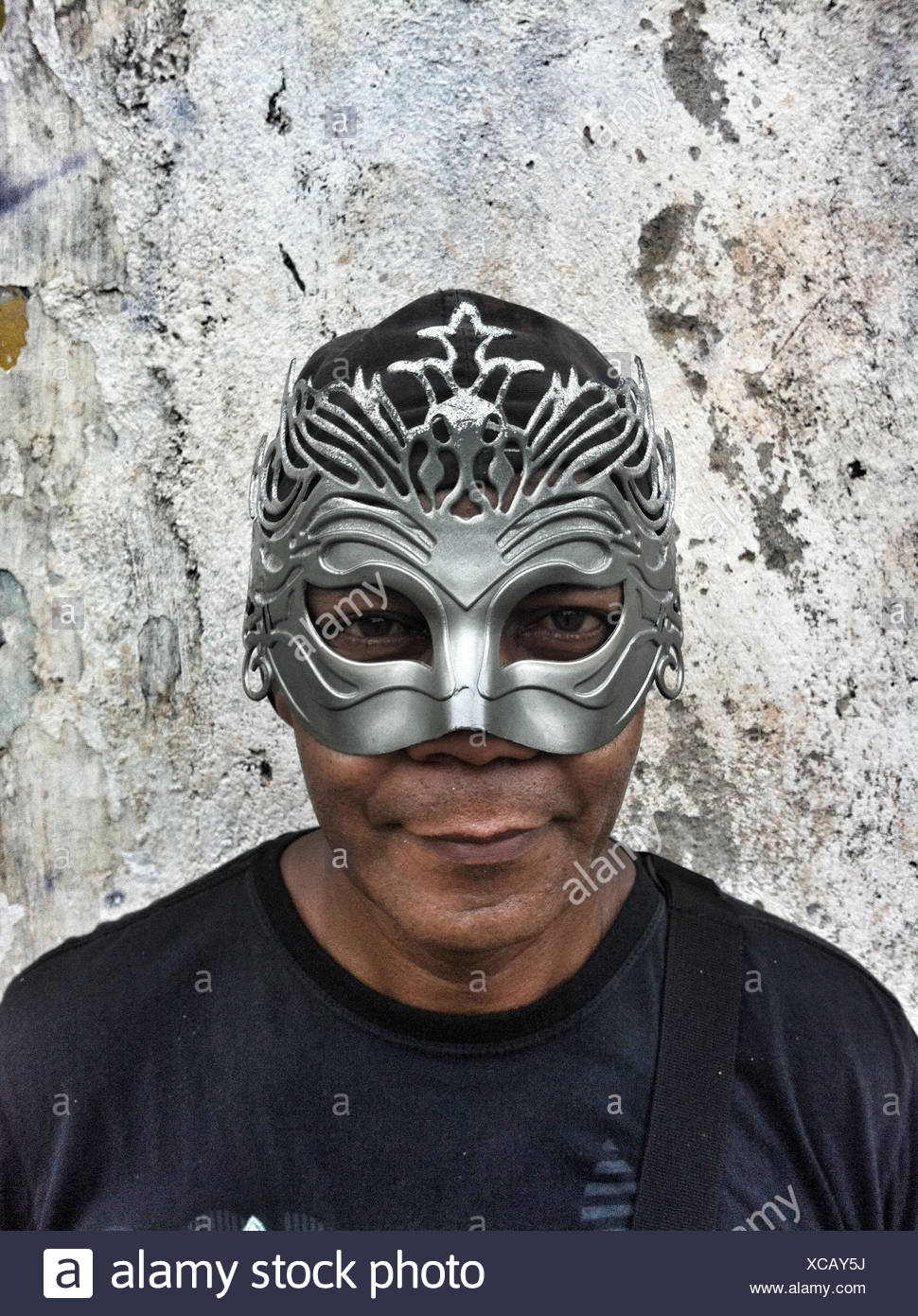 Portrait Of A Man Wearing A Carnival Mask Rio De Janeiro Brazil Stock Photo Alamy