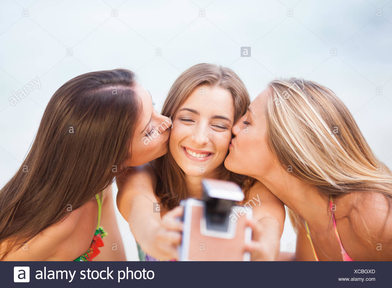 Three teen girls kissing something That necessary, Three teen girls kissing are