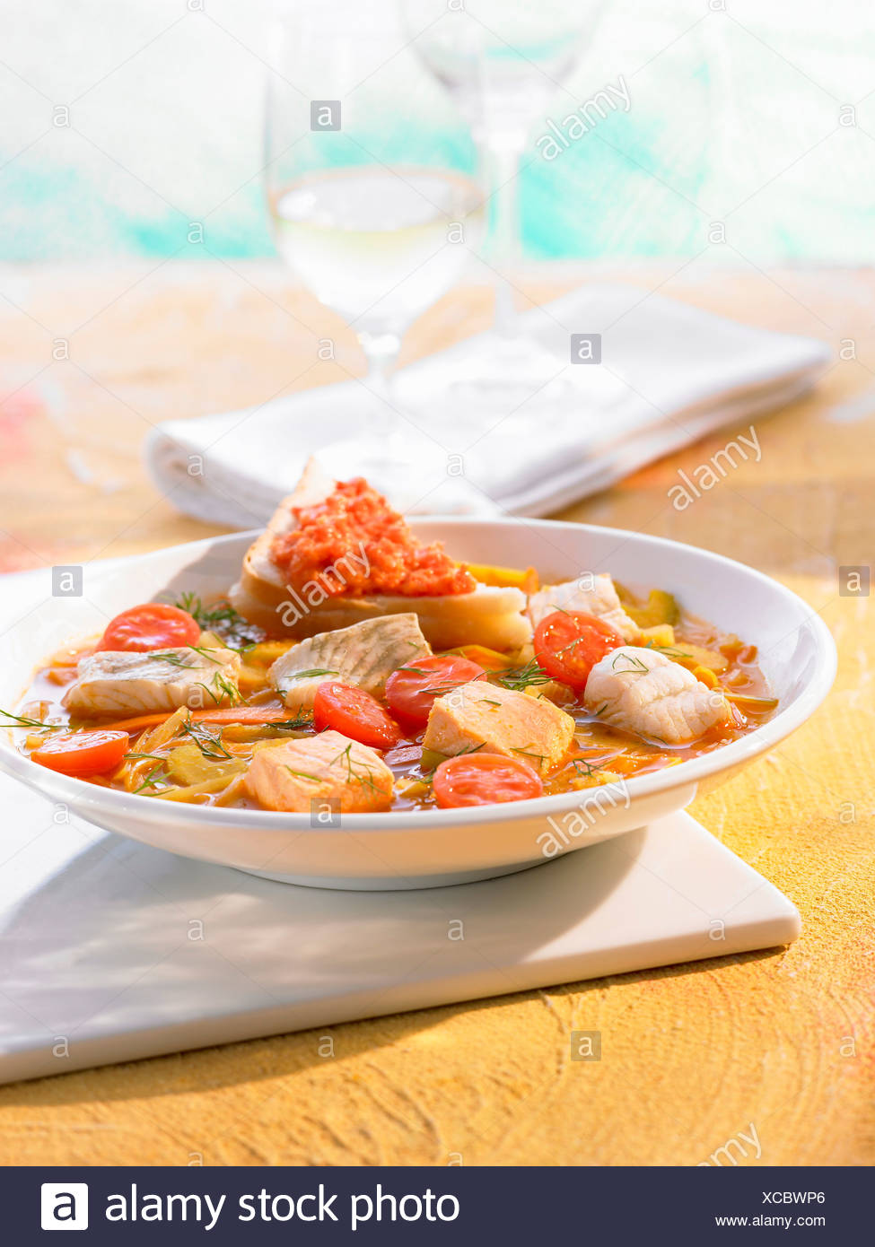 Mediterranean Fish Stew with Rouille Croutons Recipe picture images Mediterranean Fish Stew with Rouille Croutons Recipe