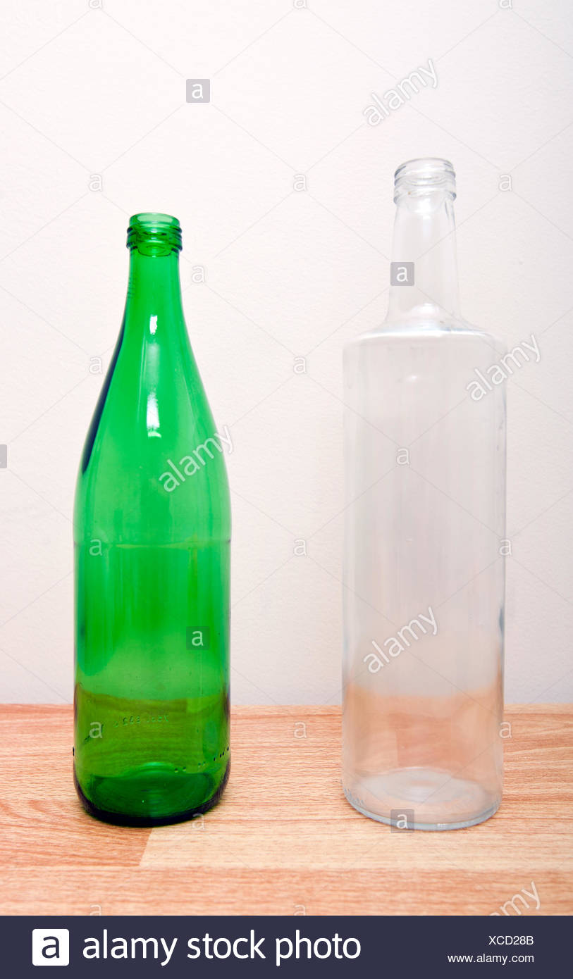 Download One Green Glass Bottle And One Clear Glass Bottle Stock Photo Alamy PSD Mockup Templates