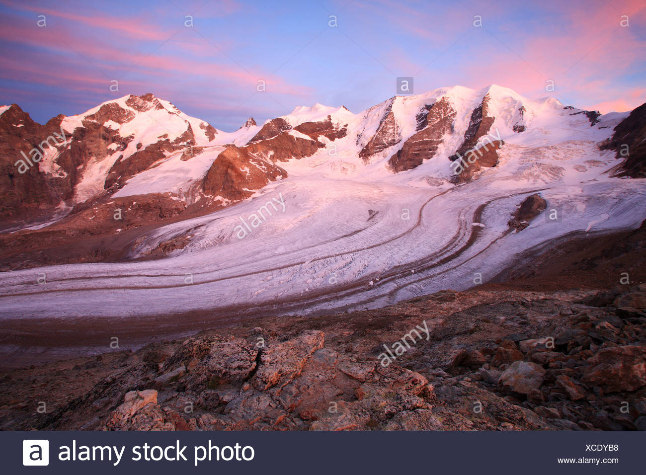 Swiss Alps View Diavolezza Piz Palu Bellavista Piz Bernina Pers Glacier Mountains Mountain Alpine Landscape Stock Photo Alamy