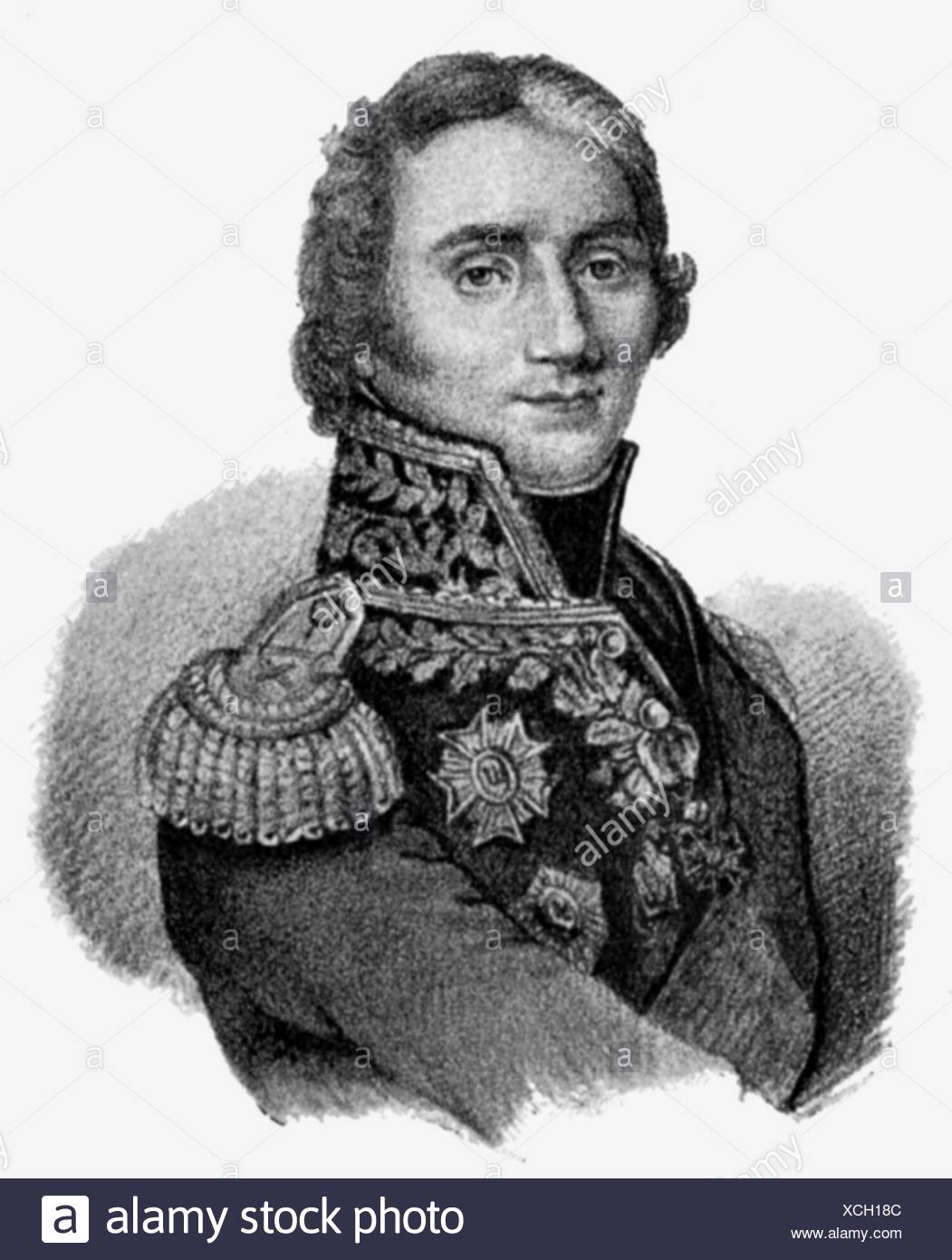 Masséna, André, 6.5.1756 - 14.4.1817, French general, portrait, lithograph, 19th century, , Stock Photo