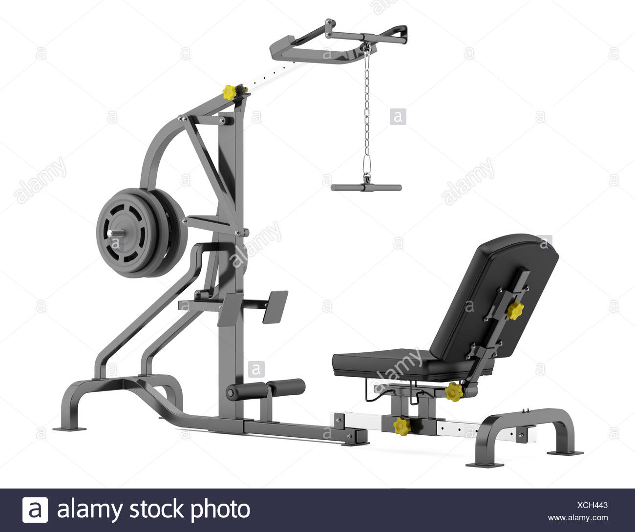 Lever Gym Machine Isolated On White Background Stock Photo