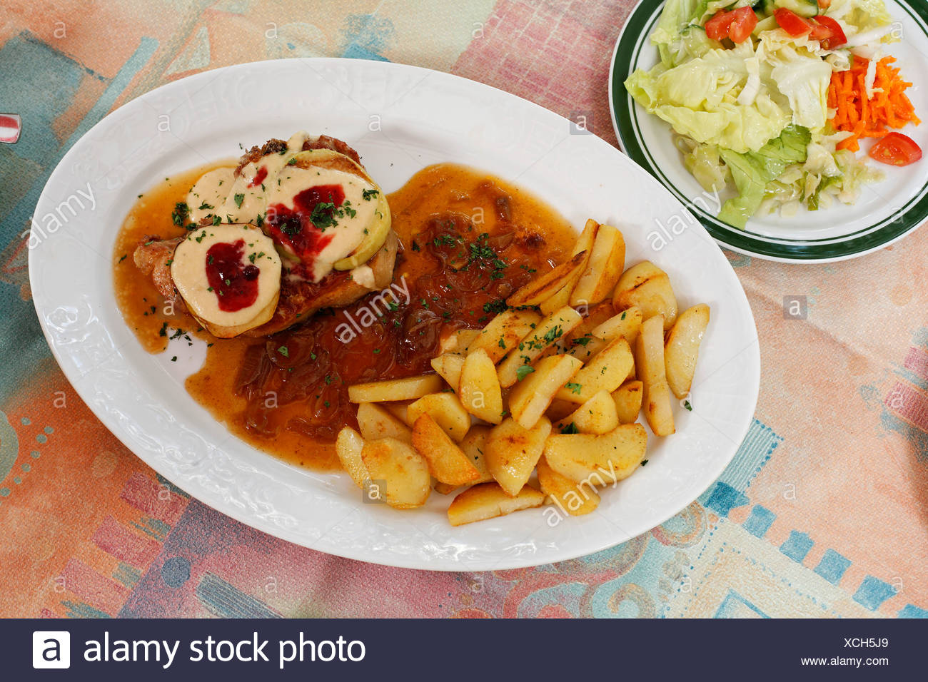 Apple Cutlet Rhoen Franconia Bavaria Germany Stock Photo