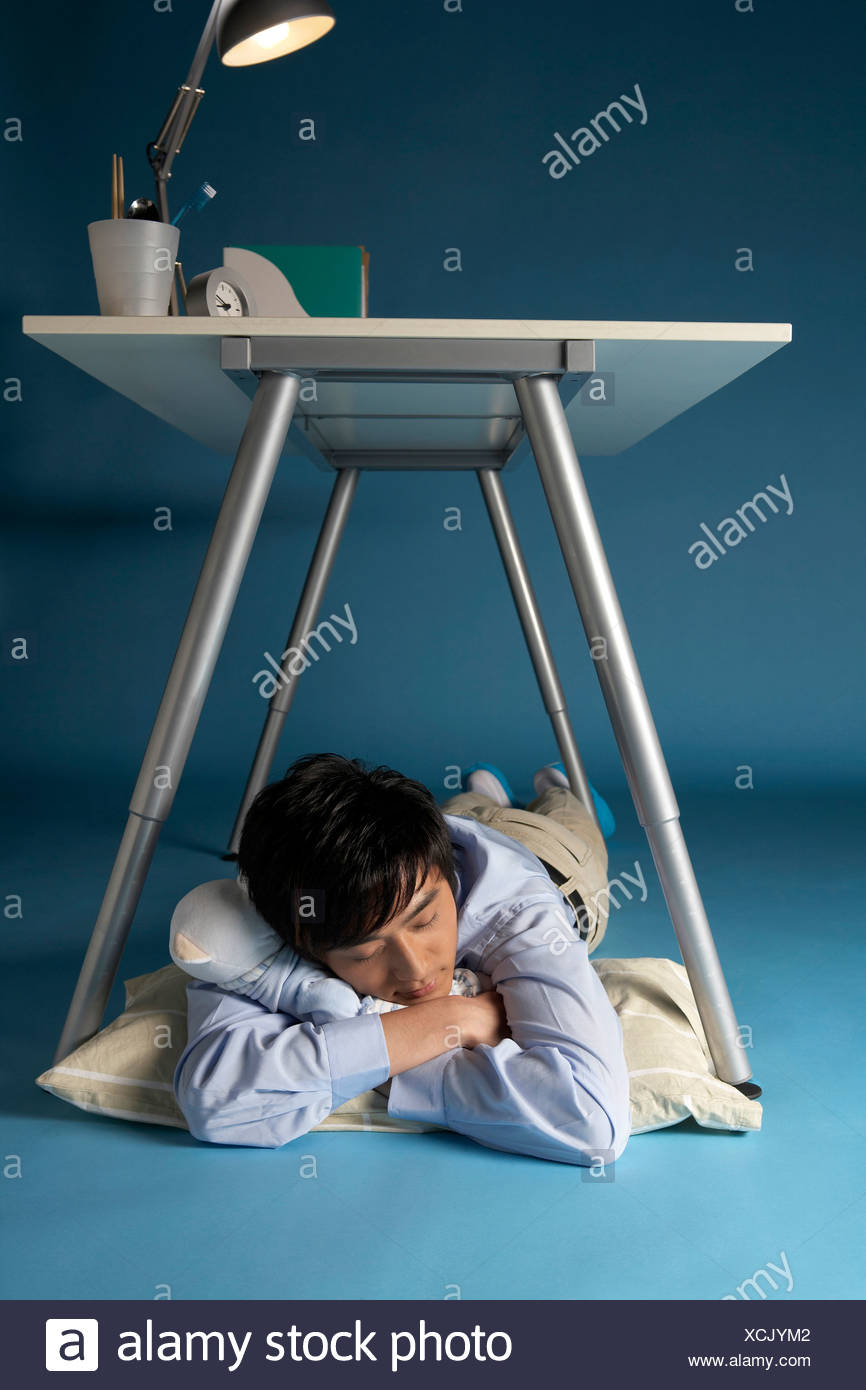 Man Sleeping Under His Desk Stock Photo 283158626 Alamy