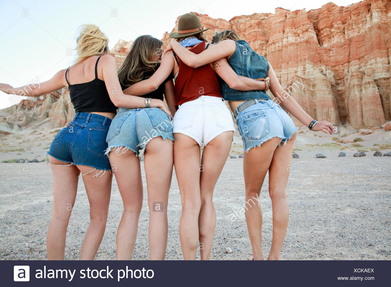 women wearing jean shorts