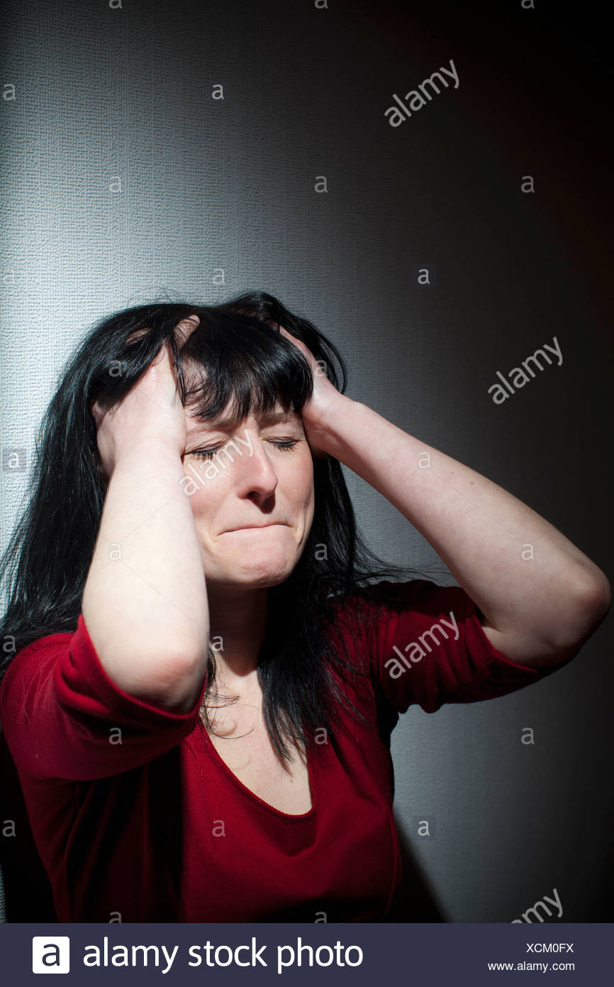 Person Head In Hands Crying High Resolution Stock Photography and ...