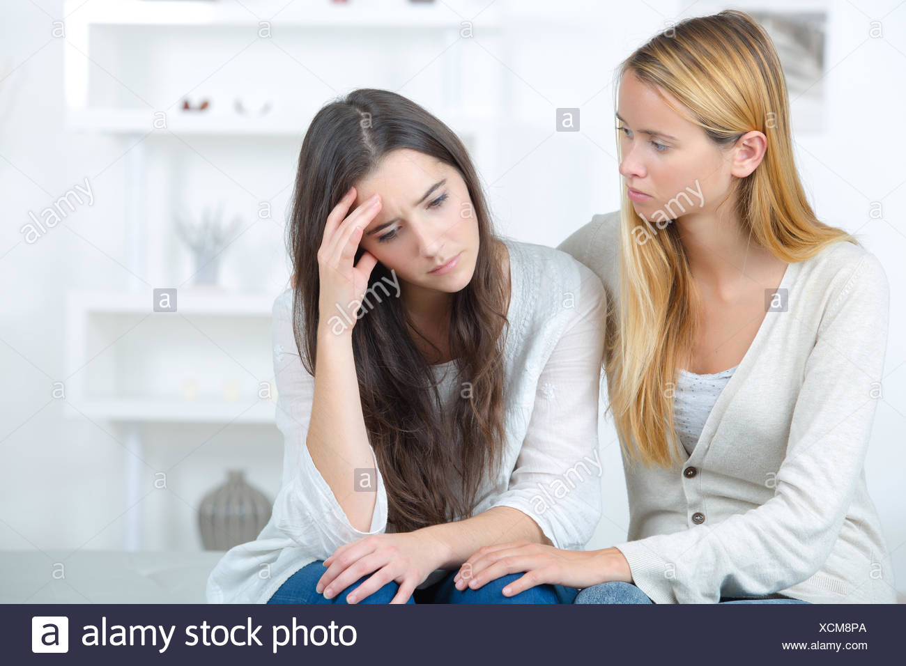 Teen Girl Consoling Her Sad Friend Stock Photo 283187698 Alamy