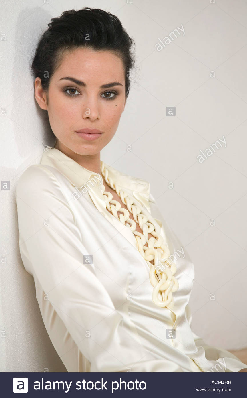 cream satin blouse