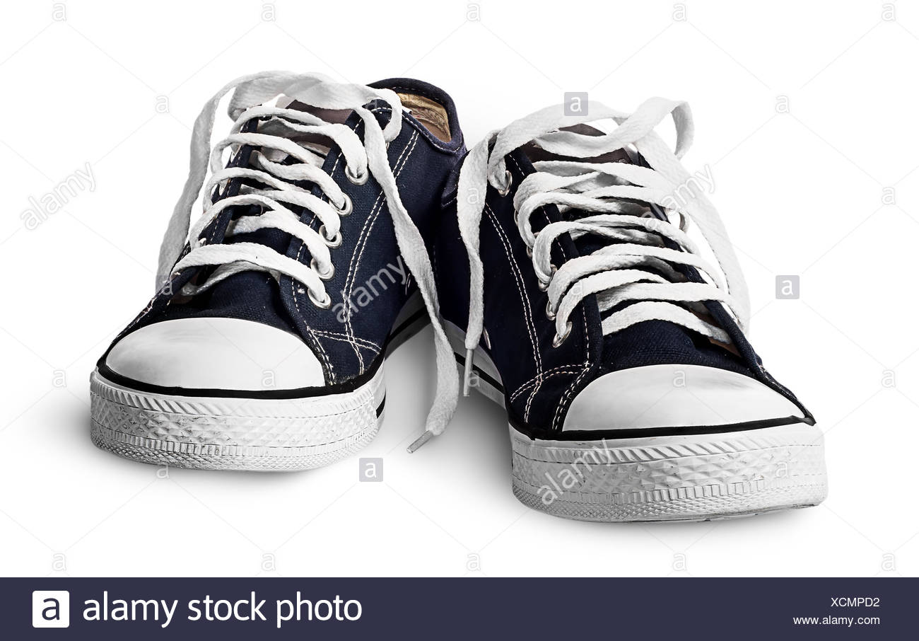 Download Pair blue athletic shoes near front view Stock Photo ...