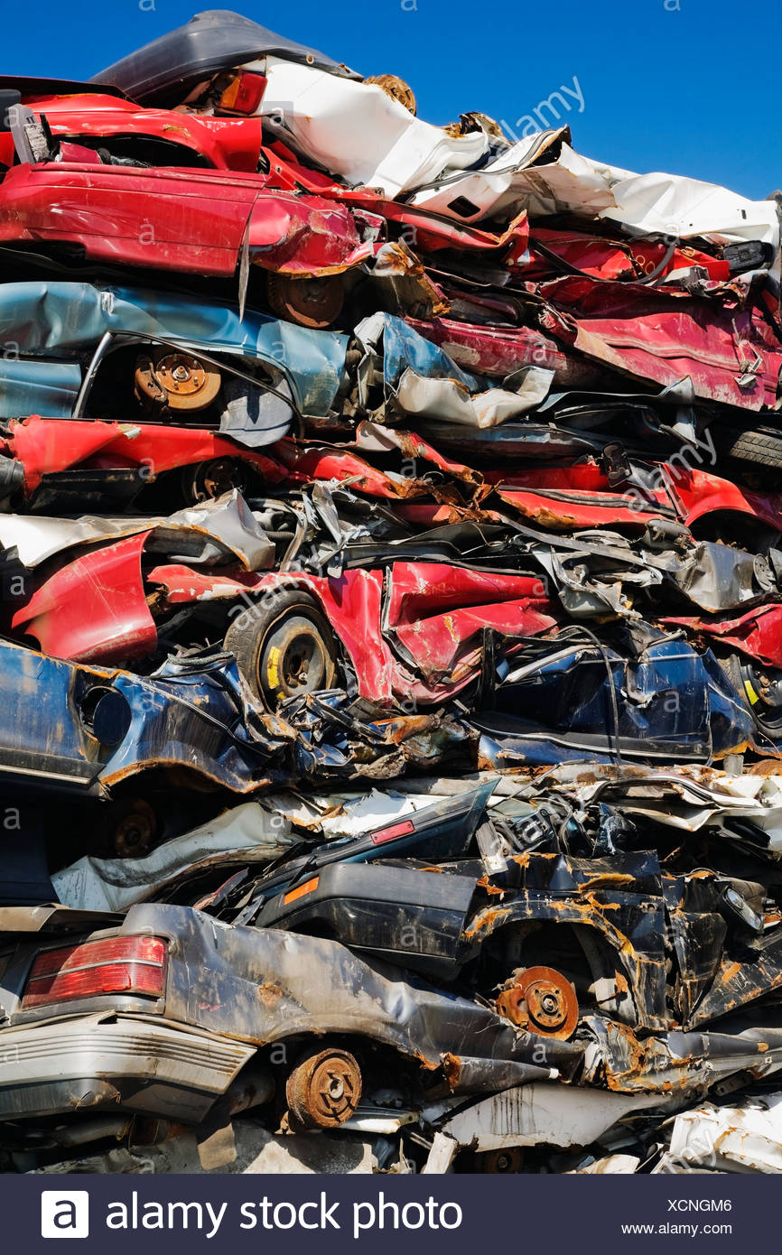 Scrap Metal Junkyard Crushed Automobiles High Resolution Stock Photography and Images Alamy