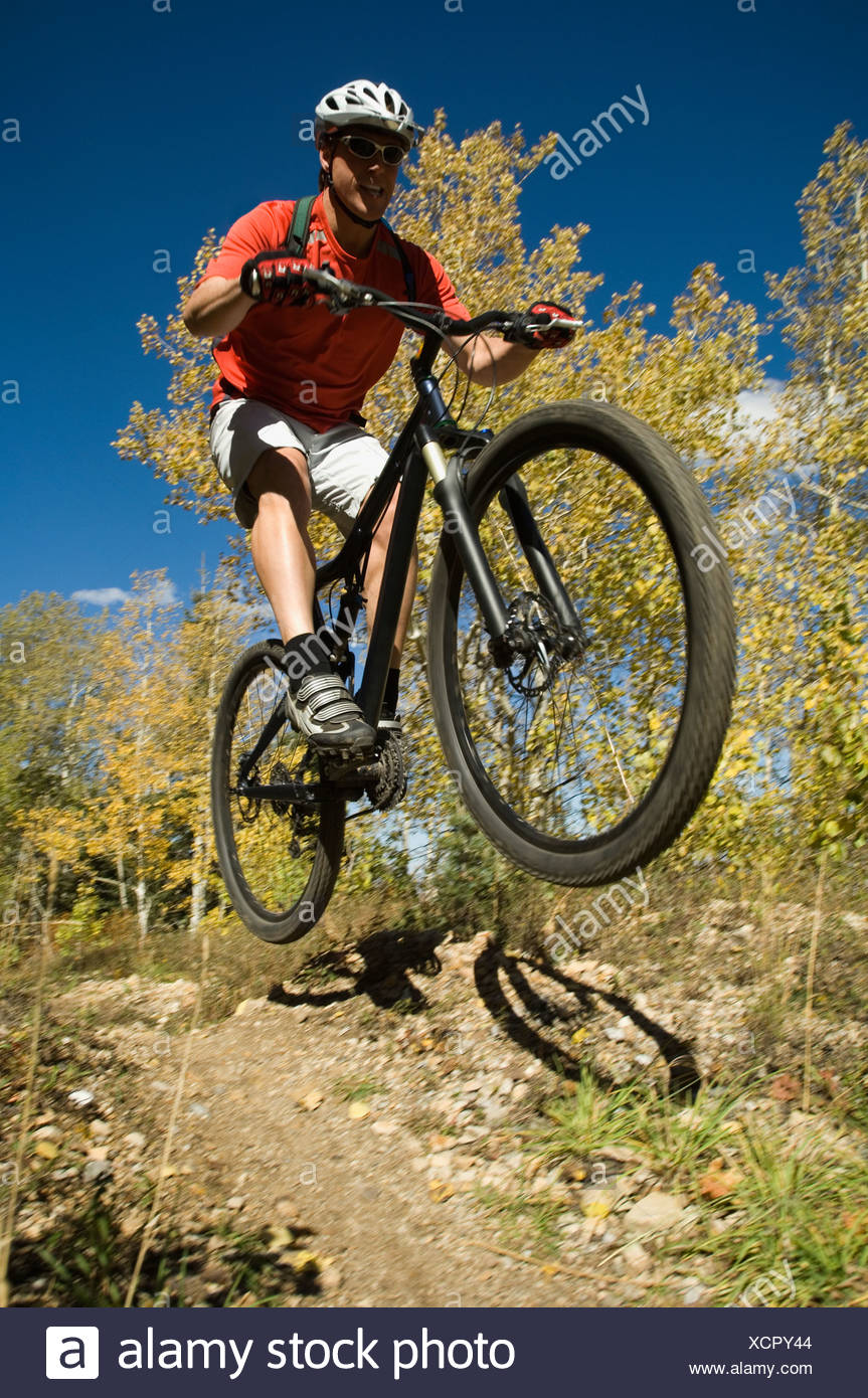 man on mountain bike