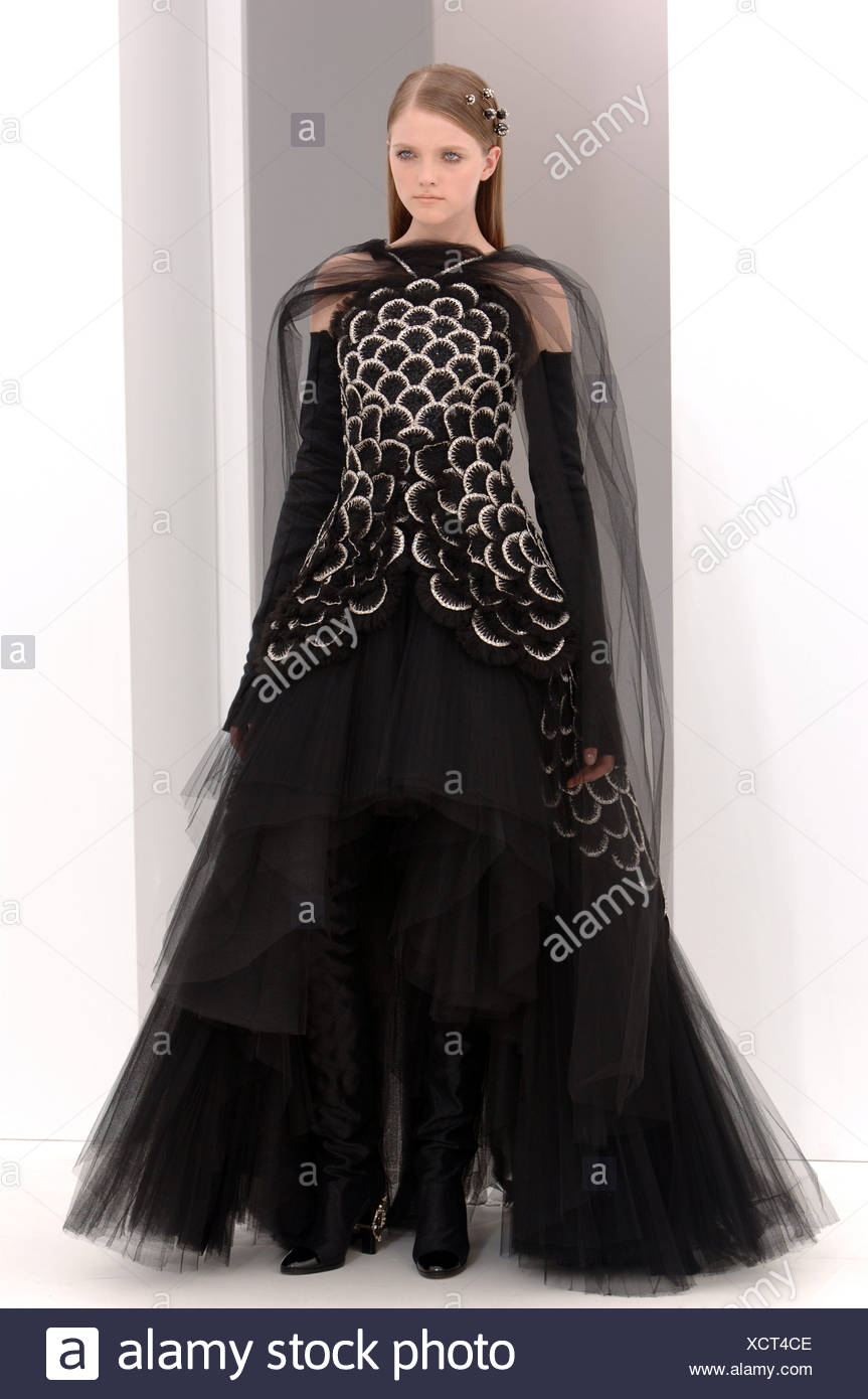 chanel black gown