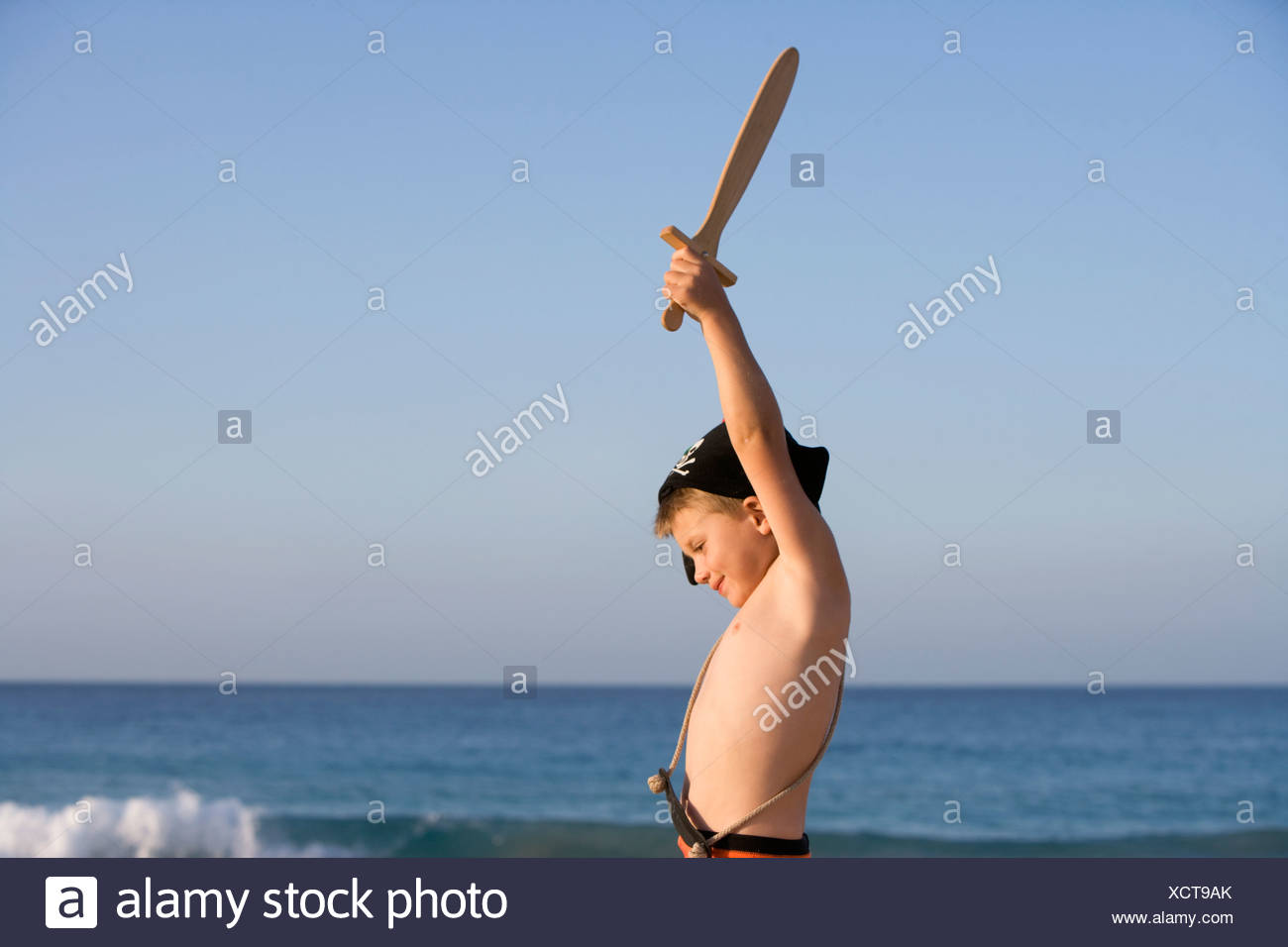 A playing child on the beach. Stock Photo