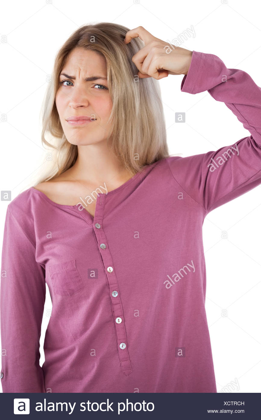 Woman Scratching Head Young Confused High Resolution Stock Photography
