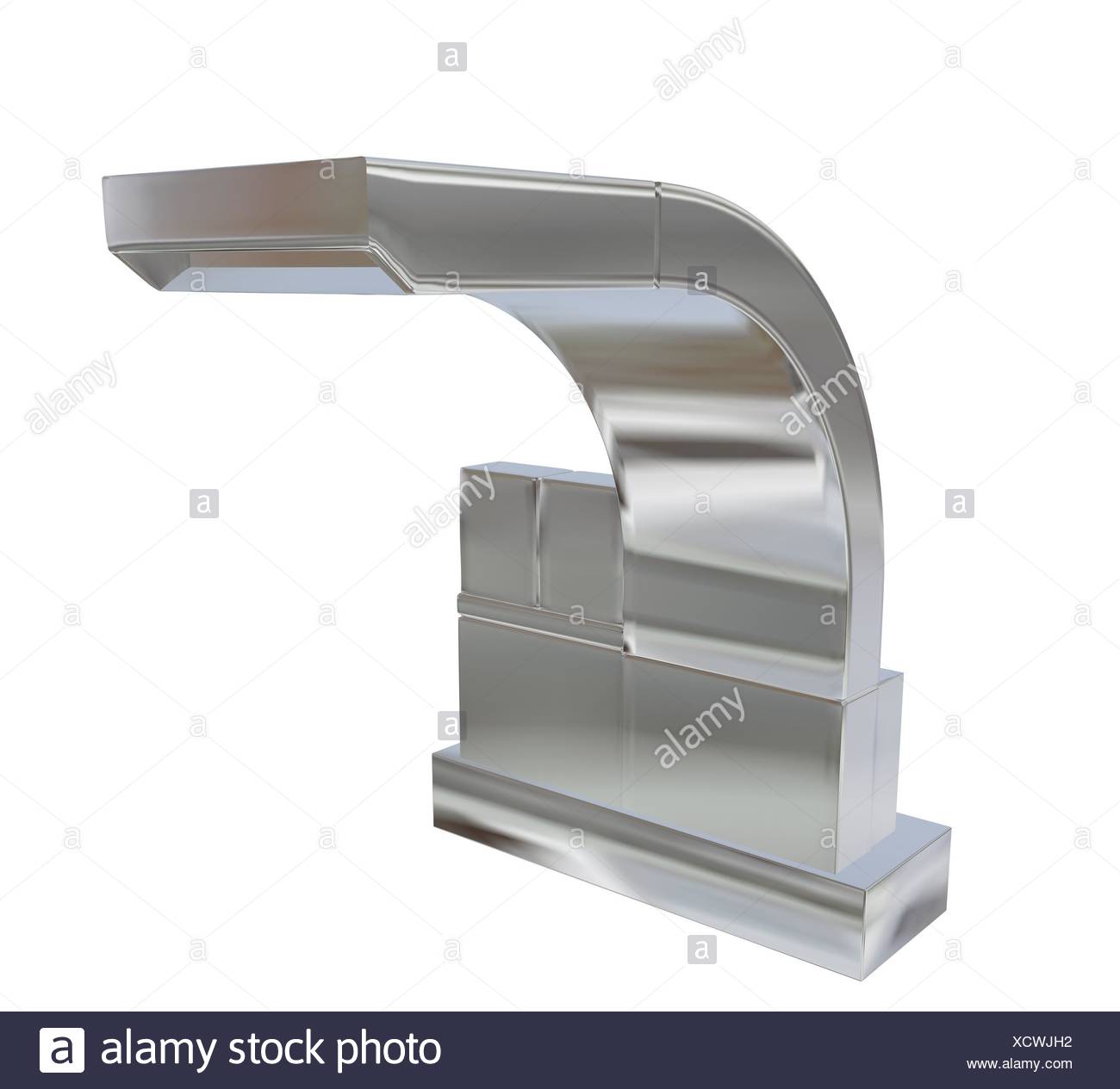 Modern Square Faucet With Chrome Or Stainless Steel Finishing 3d