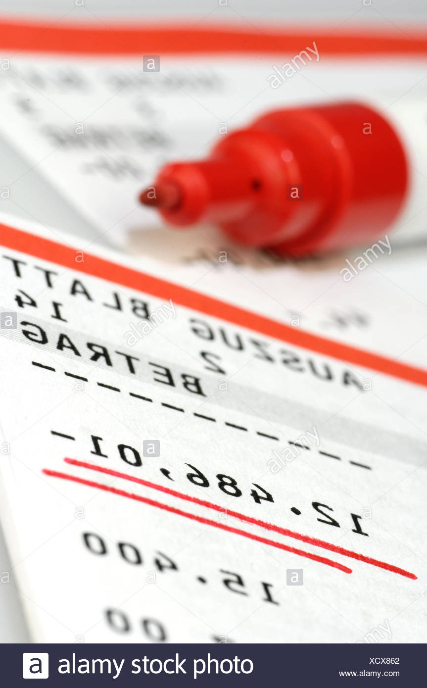 Bank Statement With Debit Balance Stock Photo 283318954 Alamy