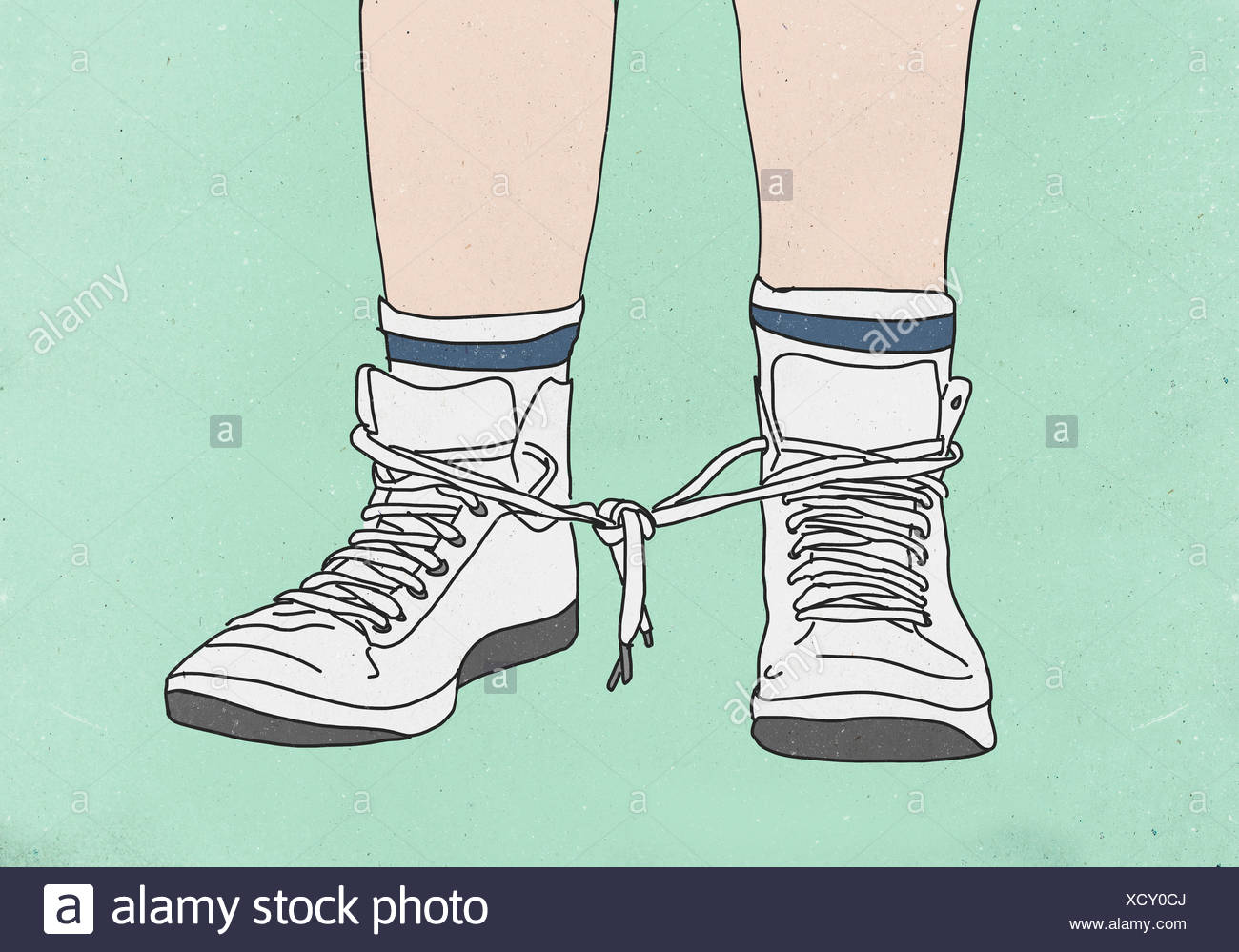 shoelaces tied together