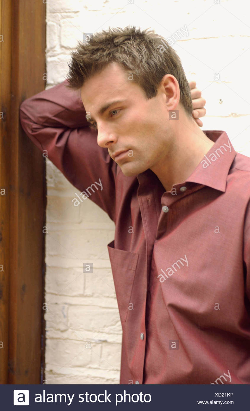 Profile Of Male Short Brown Hair Wearing Dark Red Shirt Open