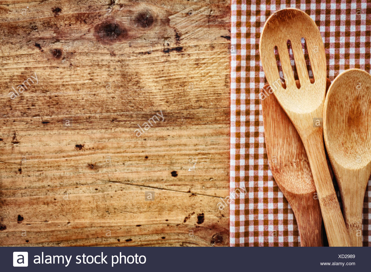 Wood Background With Copyspace Bordered By A Red And White Country