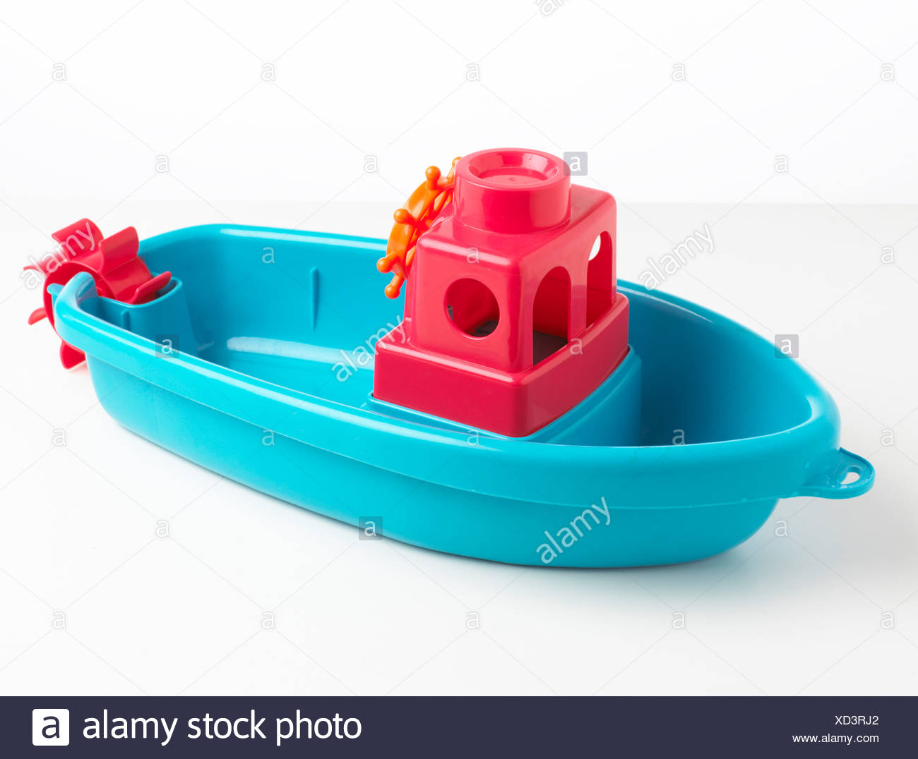 Plastic blue toy boat Stock Photo Alamy