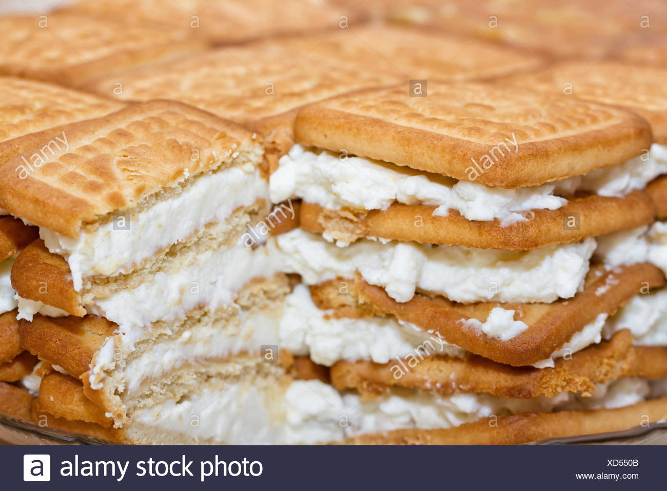 Cake Out Of Biscuits And Cottage Cheese Stock Photo 283470107 Alamy