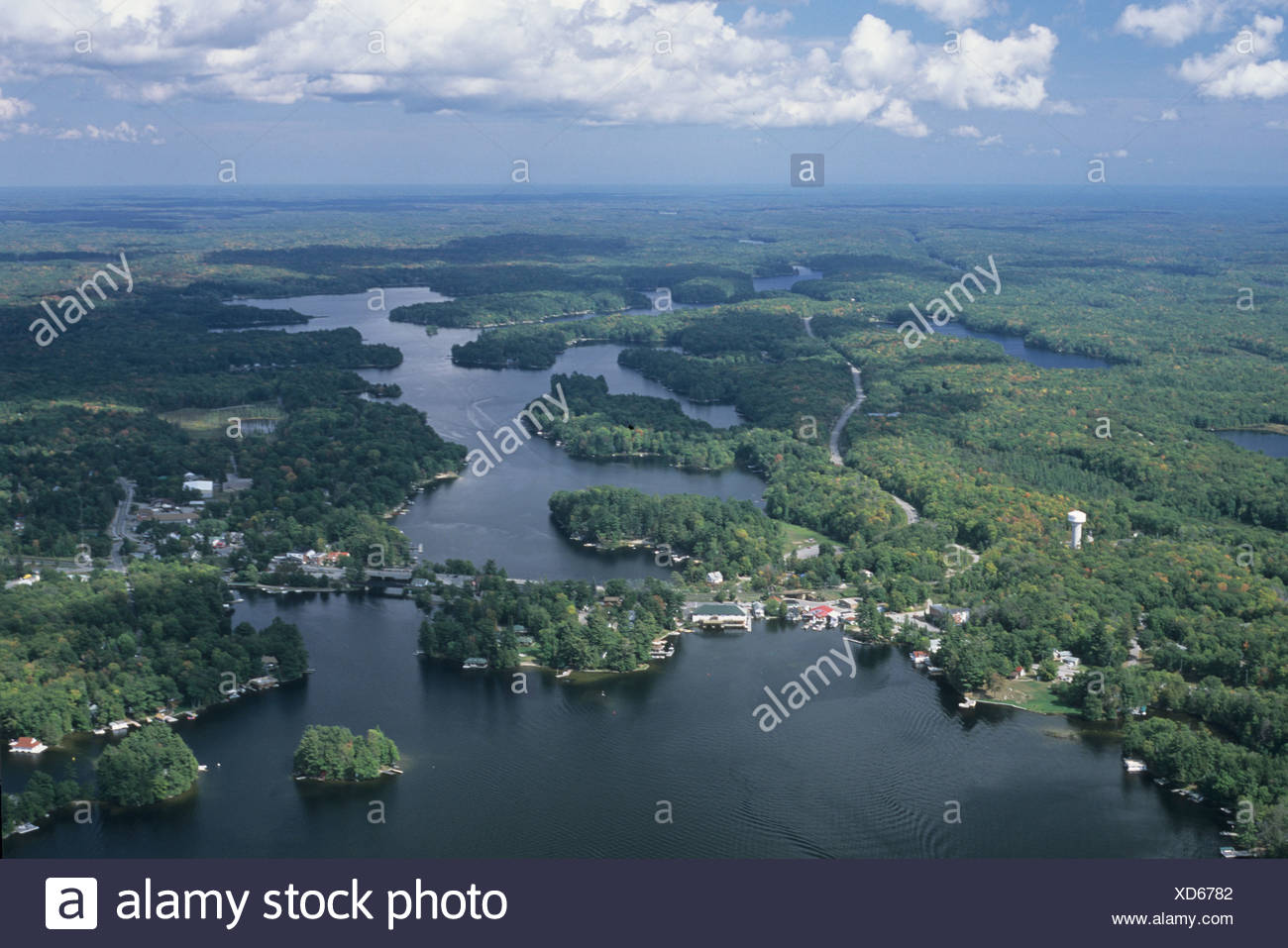 Aerial View Of Bala Ontario Canada On Lake Muskoka With The