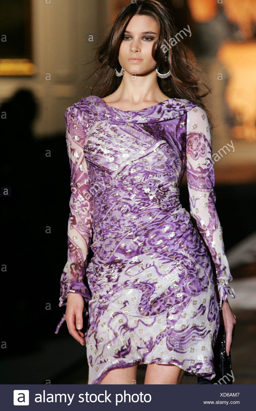 roberto cavalli purple dress
