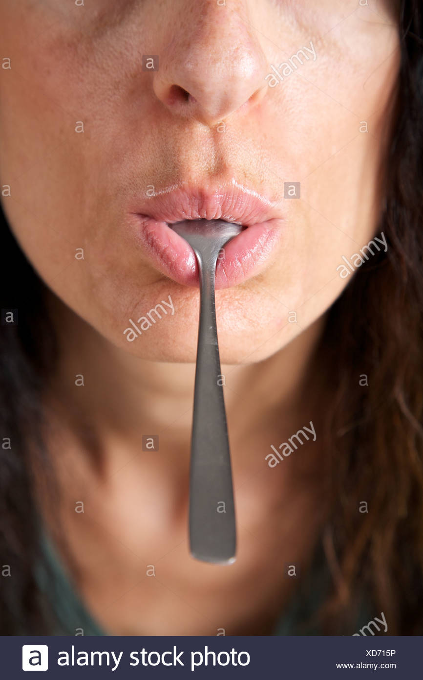 Silver Spoon Mouth High Resolution Stock Photography and Images Alamy