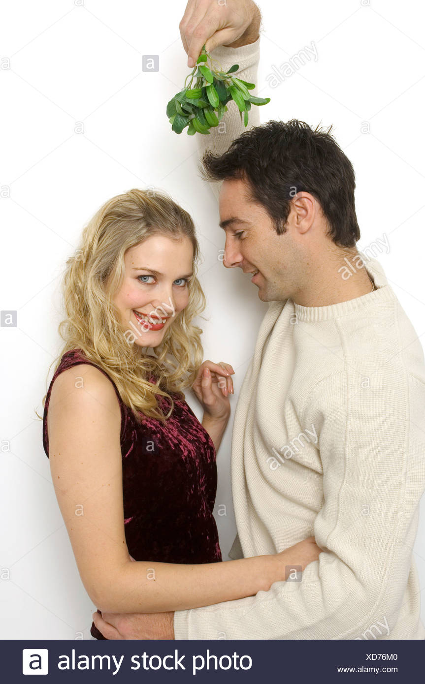 Female Curly Blonde Hair Wearing Maroon Crushed Velvet Top Male