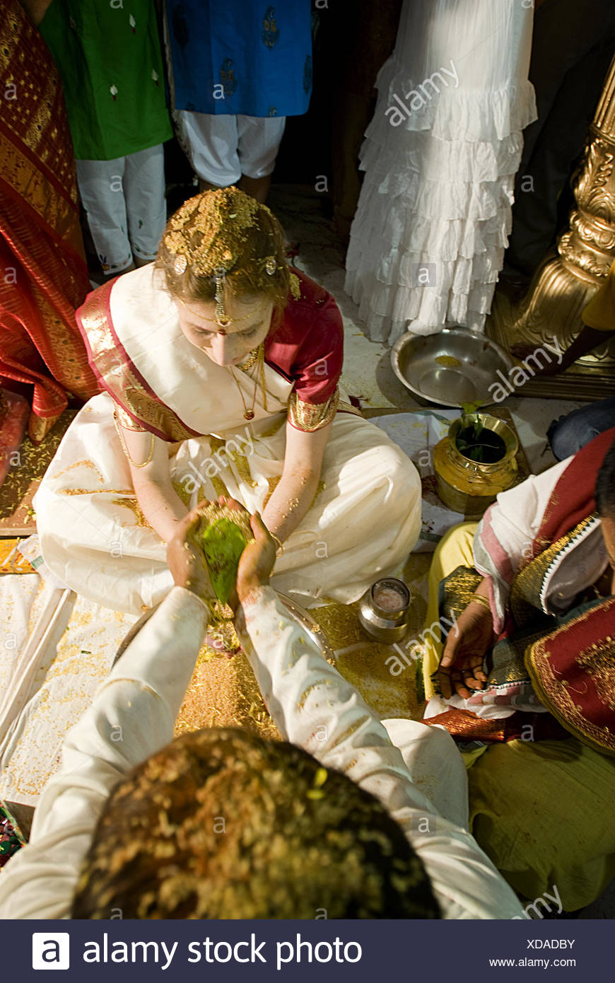 Indian Wedding Preparation Of Bride Stock Photo 283586463 Alamy