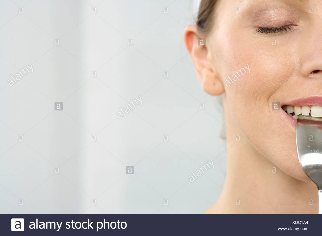 Silver Spoon Mouth High Resolution Stock Photography and Images Alamy