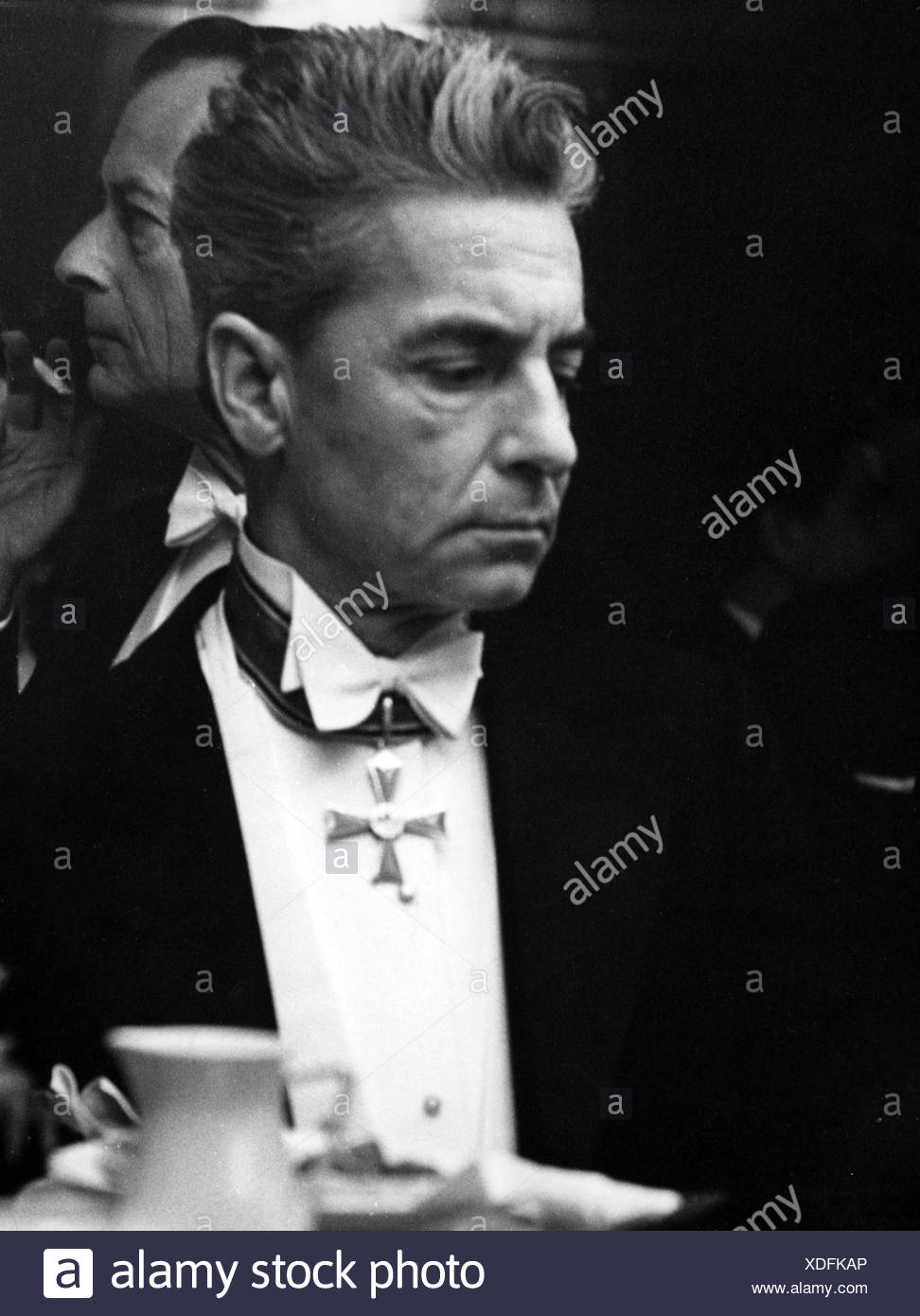 Karajan, Herbert von, 5.4.1908 - 16.7.1989, Austrian conductor, portrait, with Bundesverdienstkreuz, 1960er, 60s, Order of Merit Stock Photo