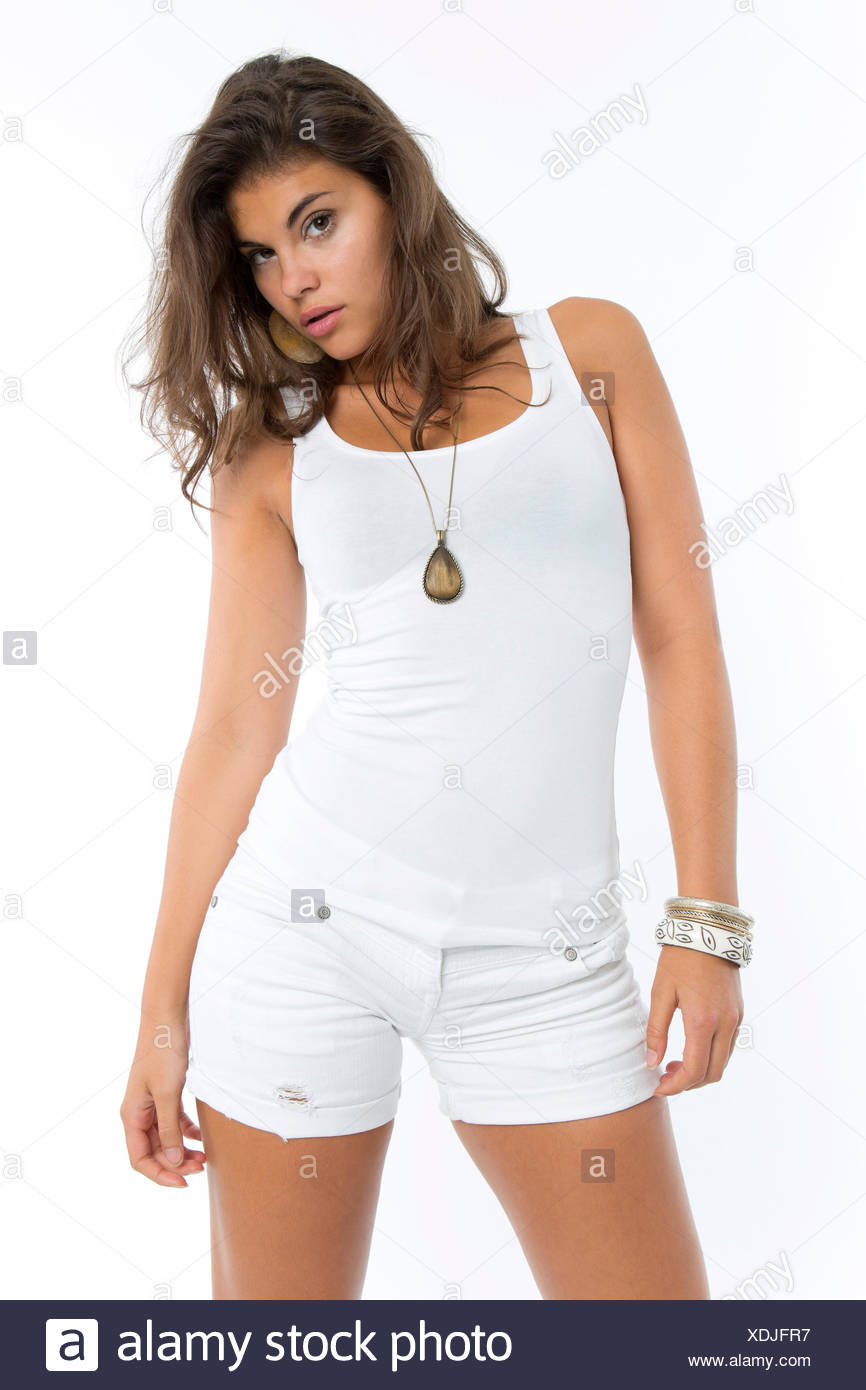 white hotpant shorts