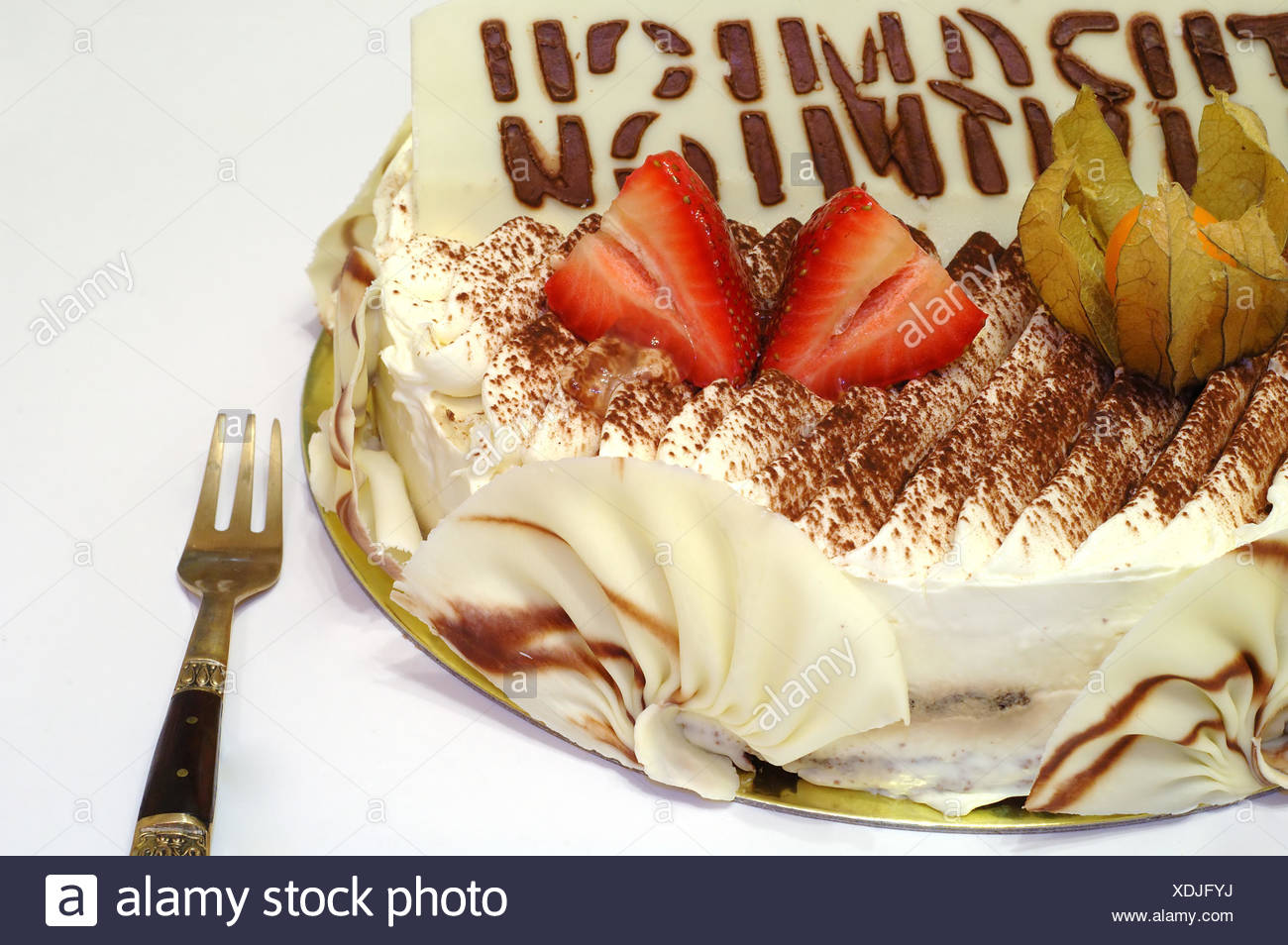 Delicious Birthday Tiramisu Cake With Special Decoration Stock Photo Alamy Delicious Birthday Tiramisu Cake With Special Decoration Stock Photo Alamy