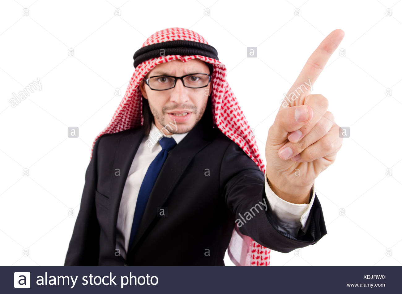 angry-arab-man-in-specs-isolated-on-white-XDJRW0.jpg