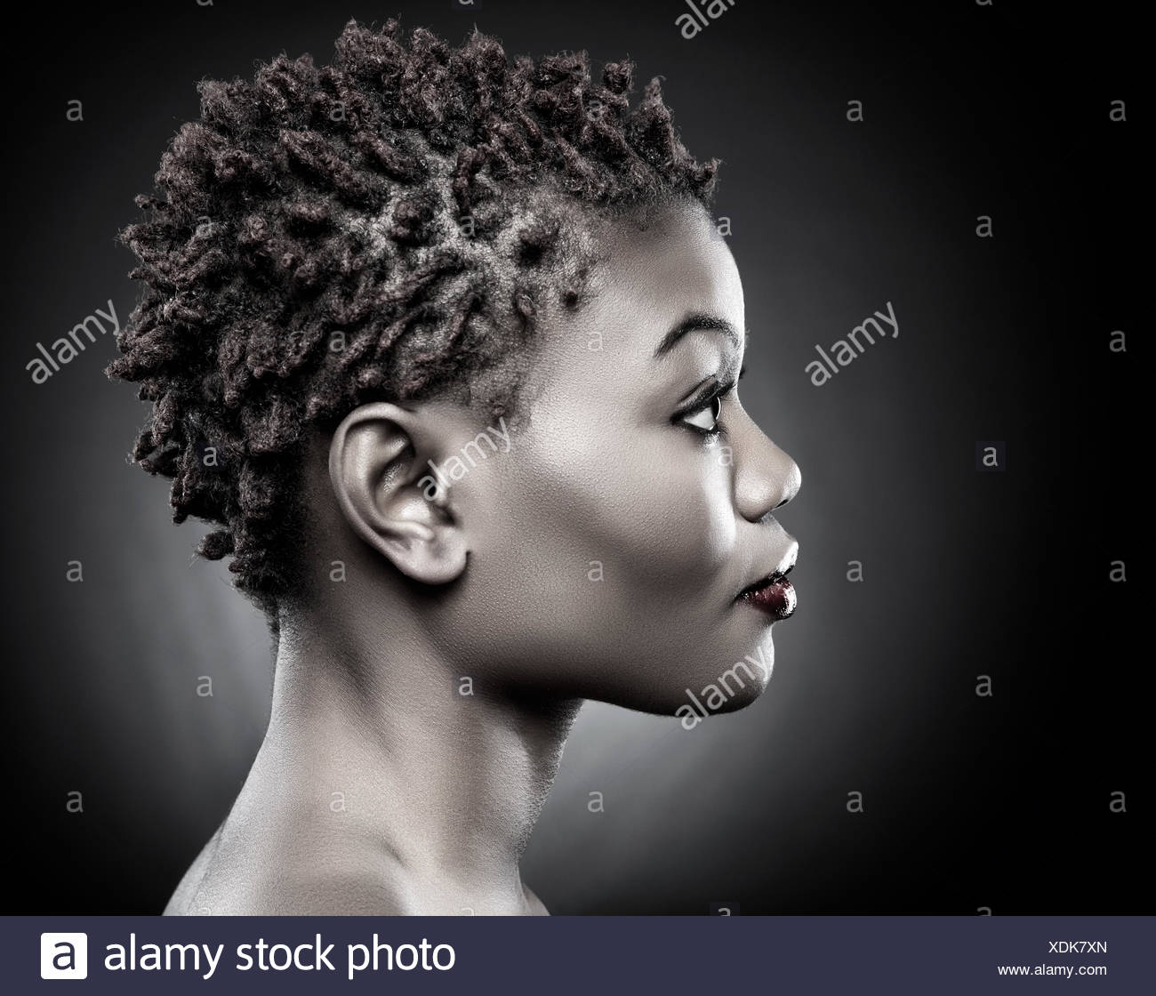 Black Beauty With Short Spiky Hair Stock Photo 283779741 Alamy