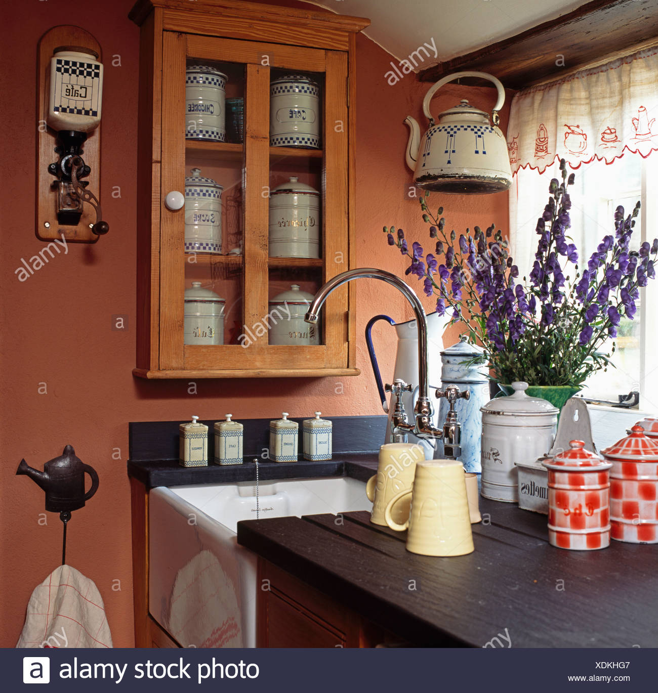 kitchen wall cabinets vintage vintage enamel storage jars and jugs on draining board kitchen wall cabinets vintage vintage enamel storage jars and jugs on draining board