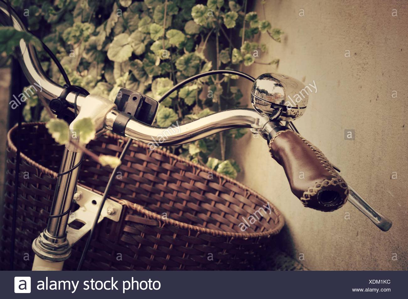Vintage Bike With Basket People High Resolution Stock Photography and