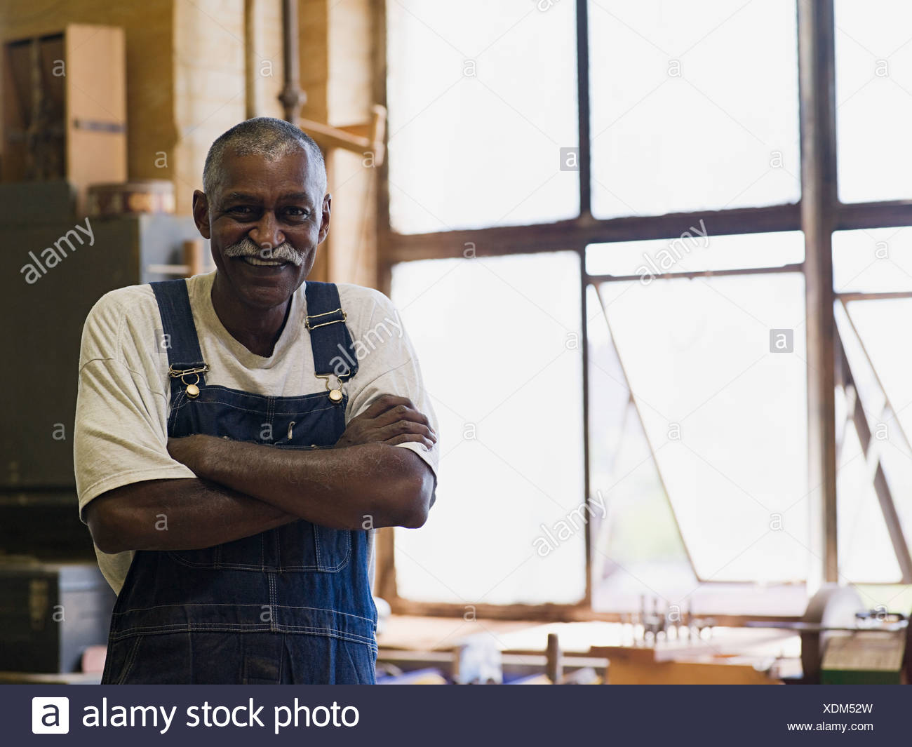 Worker Overalls Mustache Stock Photos & Worker Overalls Mustache ...