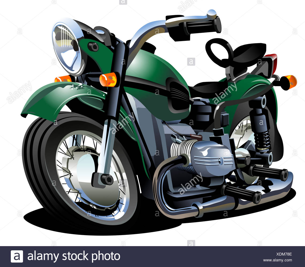 Vector Cartoon Motorcycle High Resolution Stock Photography and Images