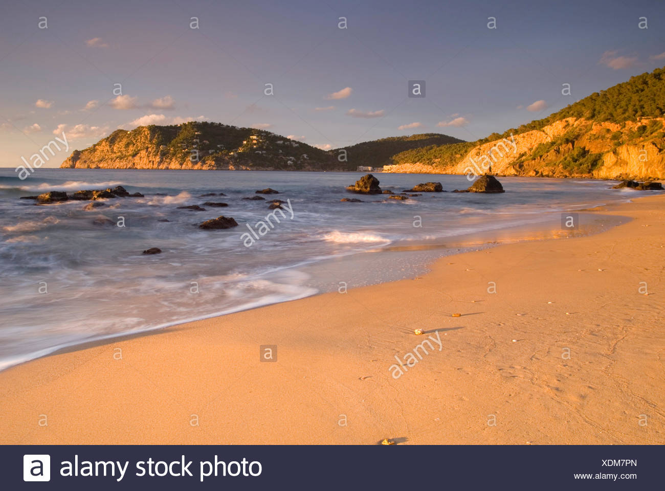 Agua Blanca Beach At Sunrise Ibiza Spain Europe Stock